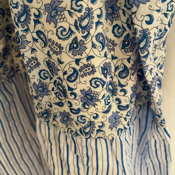 J. CREW Floral Patchwork Dress- Blue and White - Picture 3 of 10